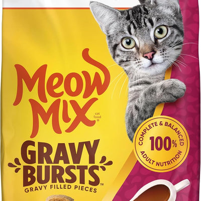 Meow Mix Gravy Bursts Dry Cat Food, 3-lb Bag