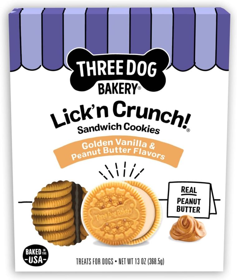 Three Dog Bakery Lick'n Crunch! Dog Treats, 13-oz