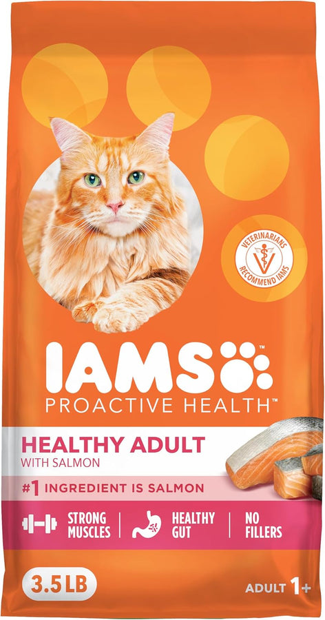 IAMS Proactive Health Healthy Adult Dry Cat Food, Salmon, 3.5-lb