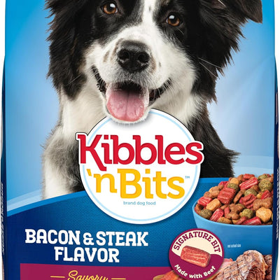 Kibbles 'n Bits Dry Dog Food, Savory Bacon & Steak Flavor, 3.5-lb Bag