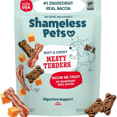 Shameless Pets Soft Dog Treats – Bacon Me Crazy Meaty Tenders, 8-oz